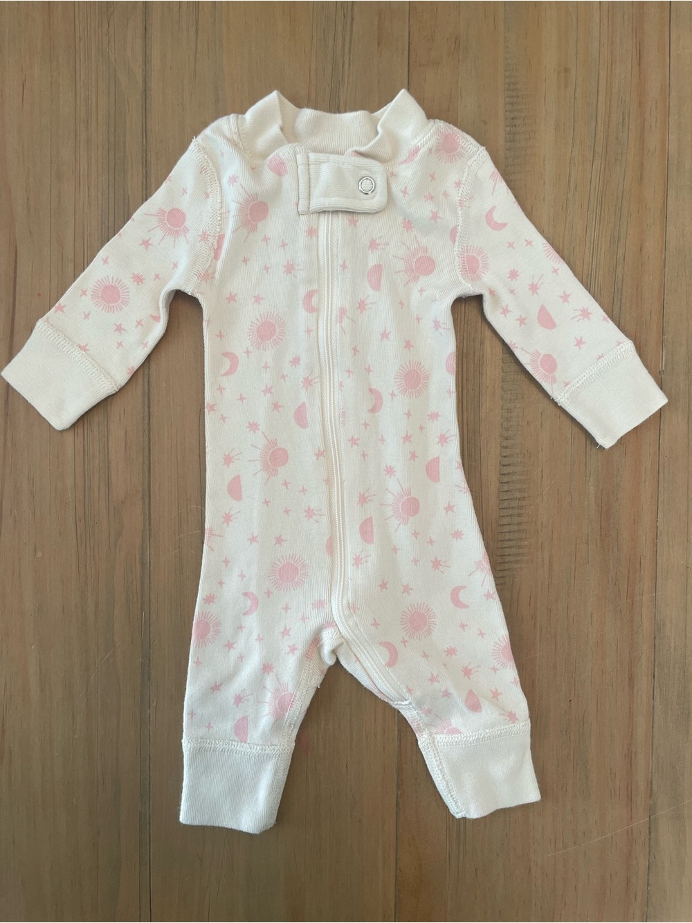 Hanna Andersson Sun & Moon Infant One-Piece Zipper Romper Sleeper Baby Newborn